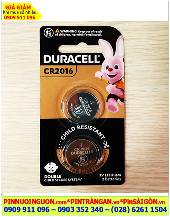 COMBO MUA 1vỉ 2viên Pin Duracell CR2016 lithium 3v chính hãng (MẪU MỚI)_Giá chỉ 65.000đ